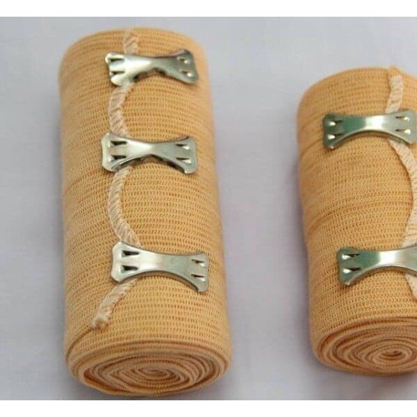 Cuộn Băng thun Băng Chun y tế tiệt trùng 4in 2 móc và 3 móc MQ hỗ trợ chấn thương