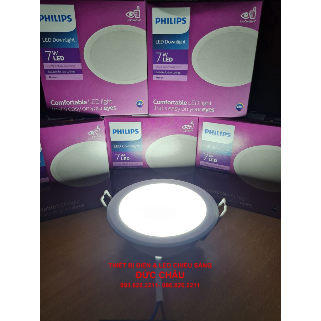 Đèn led âm trần Philips 7w lỗ khoét D90