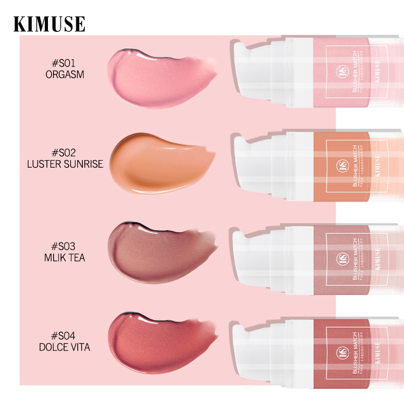[Hàng mới về] Kem má hồng Kimuse dạng lỏng lâu trôi chống thấm nước không phai trang điểm đẹp mắt 6ml | BigBuy360 - bigbuy360.vn