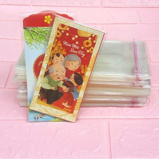 1kg Túi Opp dán mép 9x18cm (+ 4cm) - Túi nilon băng keo dán miệng