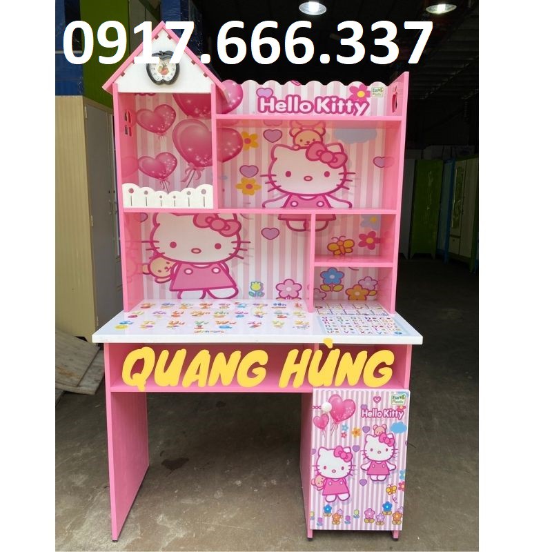 Bô bàn học sinh nhựa đài loan in 3D kitty 1m cho bé