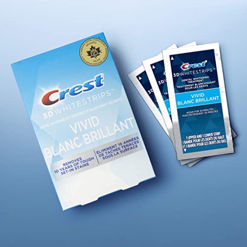 Miếng Dán Răng Crest 3D Whitestrips Vivid Blanc Brillant