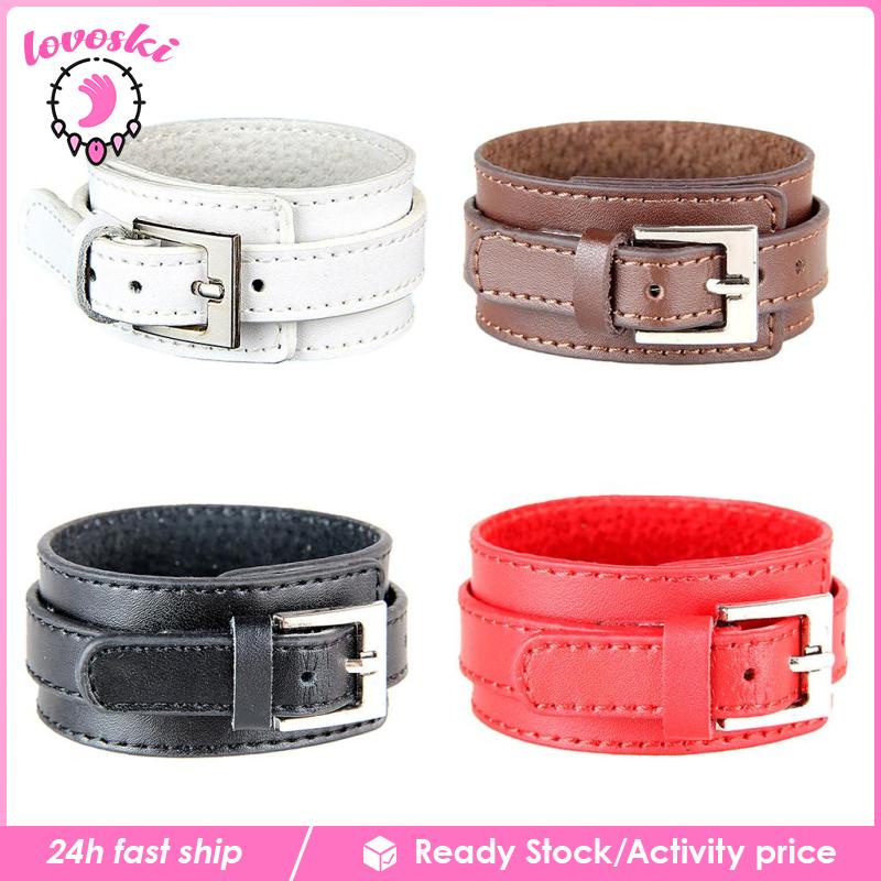 Vòng Tay Da Bò Bản Rộng Thời Trang Cho Nữ