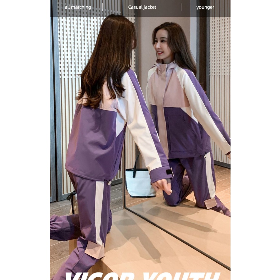 Set trang phục thể thao dáng rộng phong cách đường phố 2021 mới thời trang dành cho nữ