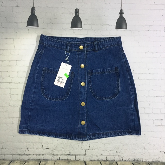 🍭[ FORM RỘNG] Chân Váy Jeans Nút 4017-4018 | BigBuy360 - bigbuy360.vn