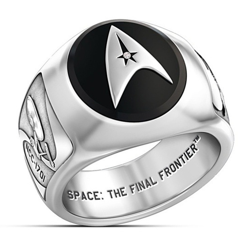 Mới Nhẫn Đeo Tay Khắc Logo Star Trek Phong Cách Âu Mỹ Cho Nam Nữ