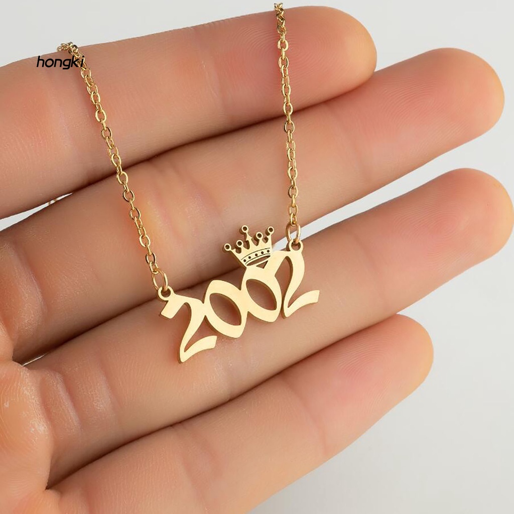 Dây chuyền mặt hình vương miện bằng thép không gỉ tinh tế dành cho nữ