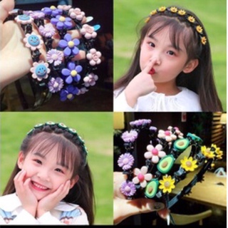 Bờm tóc đính hoa bé gái