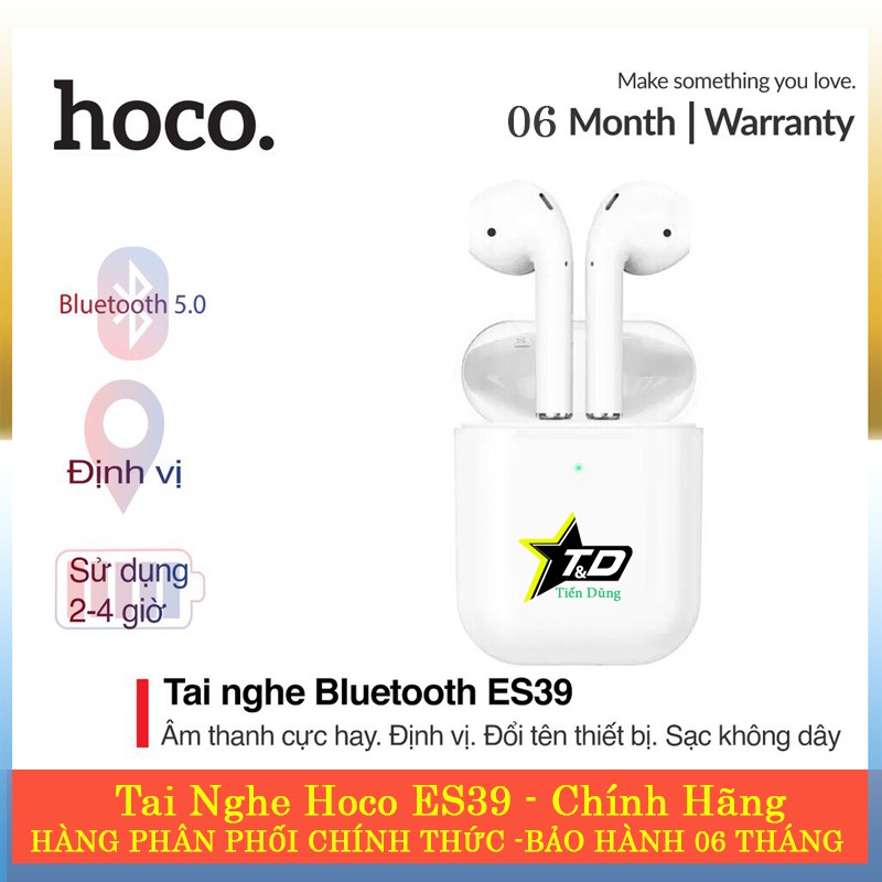 Tai nghe bluetooth hoco ES39 chính hãng có đổi tên định vii- Tai nghe không dây ES39 hỗ trợ sạc không dây