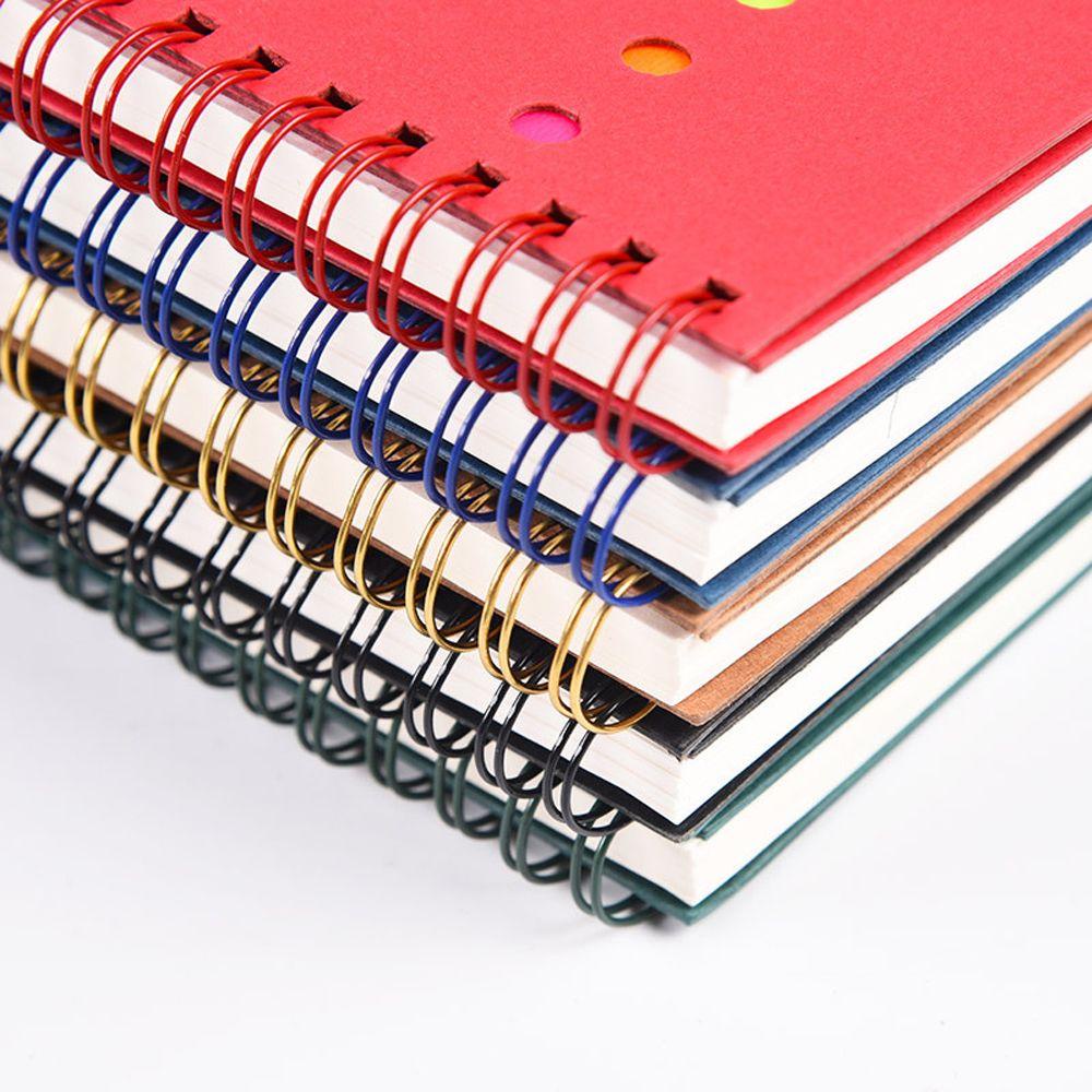 Sổ Tay B5 Bìa Giấy Kraft Họa Tiết Xoắn Ốc Kiểu Hàn Quốc Dùng Trong Trường Học / Văn Phòng