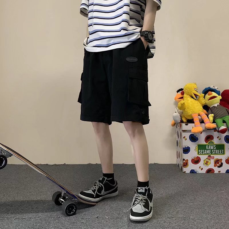 Quần Short Màu Trơn Nhiều Túi Phong Cách Hip Hop Thời Trang Mùa Hè Cho Nam