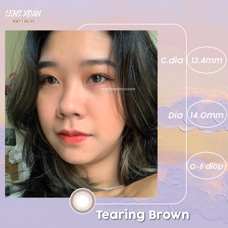 KÍNH ÁP TRÒNG TEARING BROWN -LENS ME: LENS NÂU TRÀ SỮA | LENS XOẮN