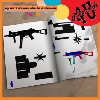 Mô Hình Giấy 3D Bộ Kit Tự Cắt Dán Mô Hình Giấy - HK UMP-45 tỉ lệ 1:1