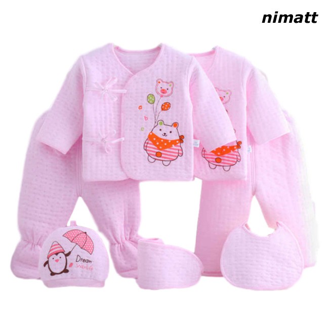 Ấm Cho Bé Từ 0-3 Tháng Tuổi Đồ Dày Giữ Dặn Set Cotton Bộ 7