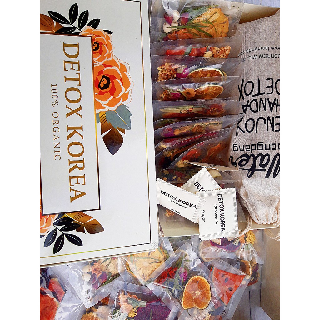10 gói Detox, 1 gói 5-6 vị hoa quả như hình giúp giảm cân thanh lọc cơ thể giảm căng thẳng lo âu giữ dáng