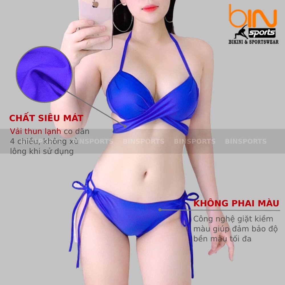 Bikini Nữ Hai Mảnh Quần Tam Giác Khóa Cài Freesize Bin Sports BHV031