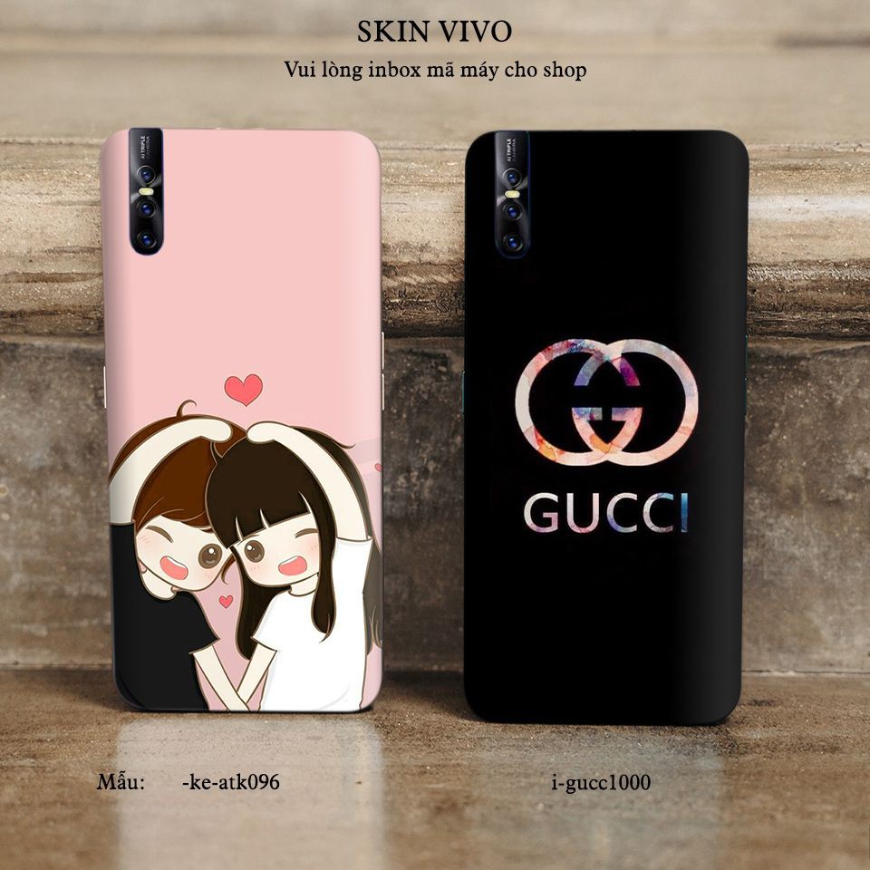 Miếng dán skin cho các dòng điện thoại Vivo V15 - Y71 - Y85 in hình cặp đôi dễ thương