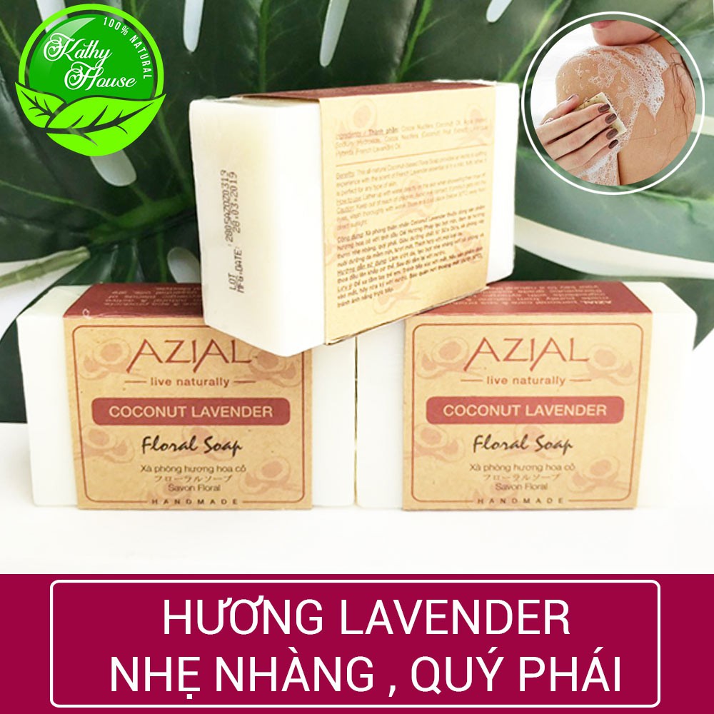 Xà phòng tắm sữa dừa hương Lavender AZIAL Coconut Lavender Floral Soap 100g