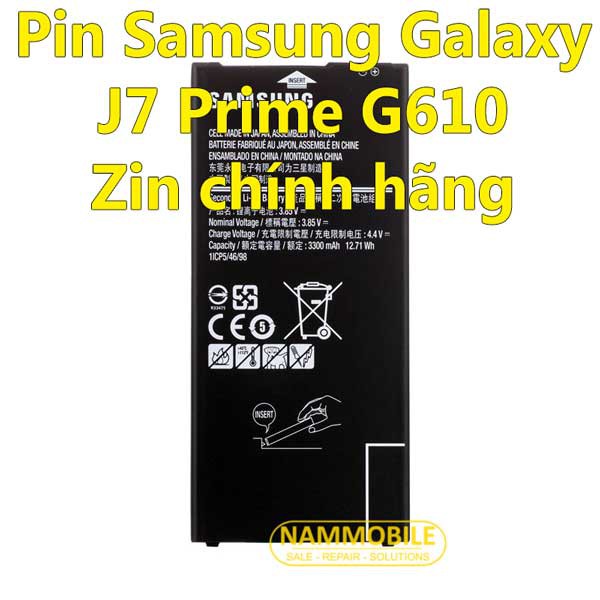 Pin Samsung J7 Prime, G610 EB-BG610ABE 3300mAh Zin + Tặng Keo dán Pin + FreeShip
