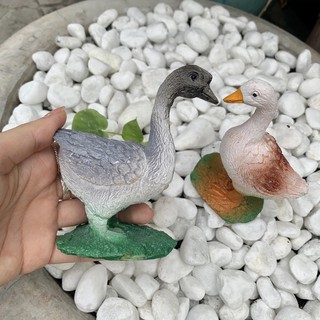 Mô hình 2 Con Vịt nông trại Trang Trí Hồ Cá, Sân Vườn...
