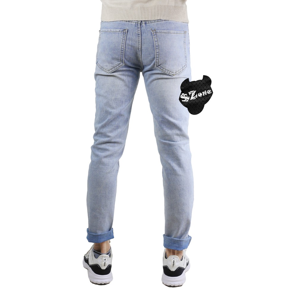 Quần Jeans Nam Rách Gối Dáng Skinny SZone SQB601