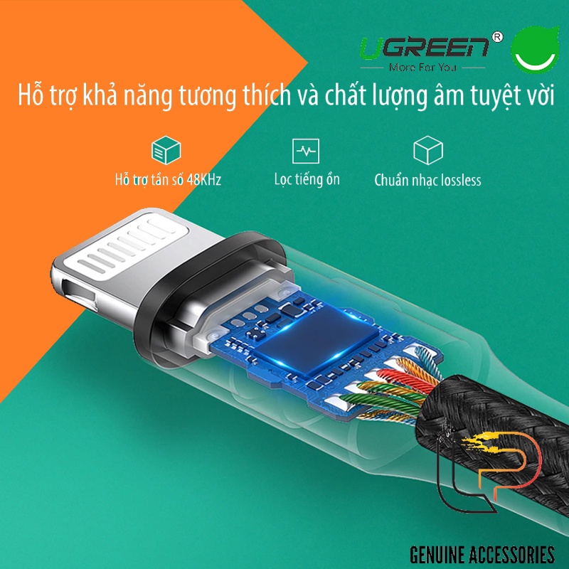 Cáp chuyển Lightning ra Audio 3.5 Ugreen - Chuẩn MFI