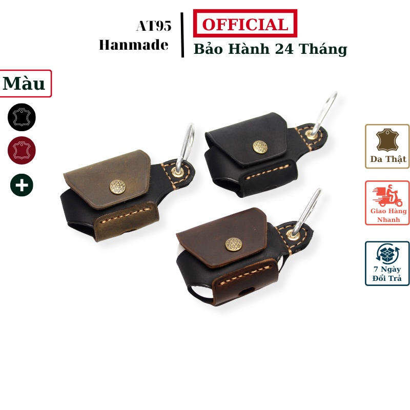 Bao da Airpods Pro Case M01 da bò thật hàng thủ công thương hiệu W