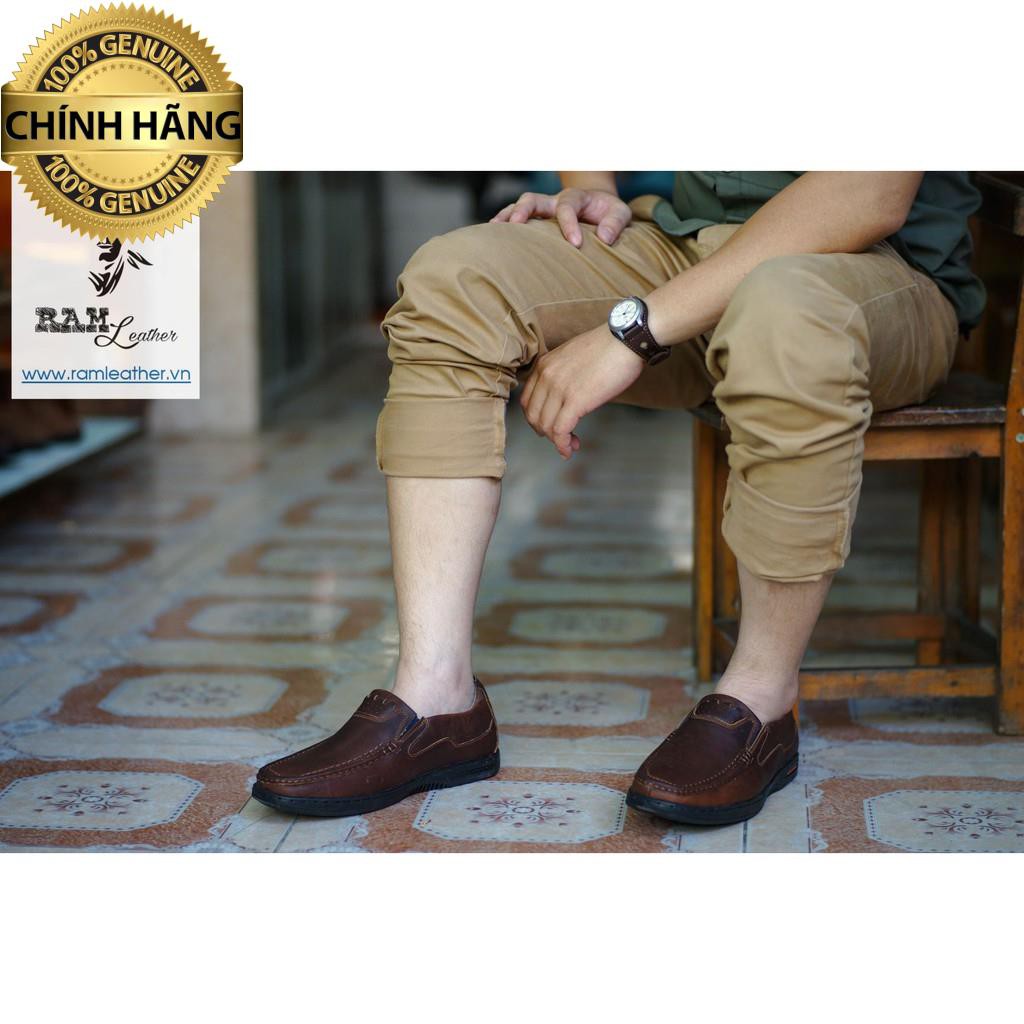 GIÀY LƯỜI RAM DA BÒ THẬT NÂU ĐẤT - CHÍNH HÃNG RAM LEATHER .