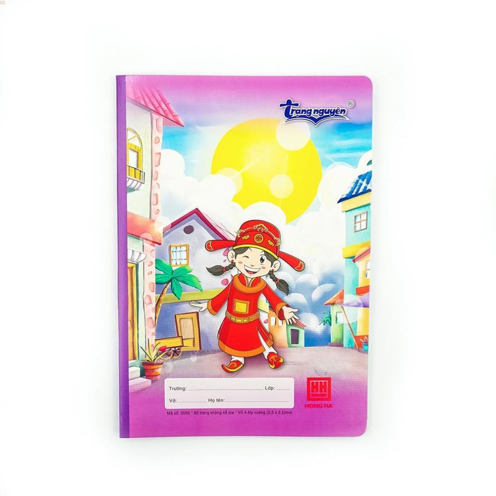 Vở 4 ô ly 80 trang Hồng Hà Chân dung Trạng Nguyên  .