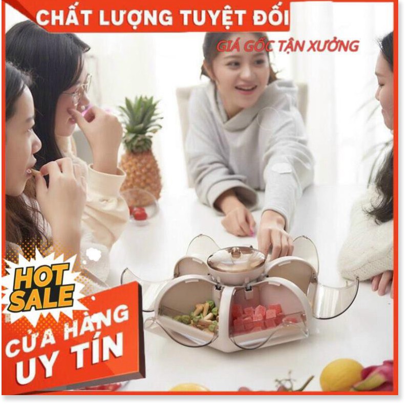 [Loại 6 cánh tự bung] Khay mứt tết đựng bánh kẹo chất liệu nhựa cao cấp kiểu dáng sang trọng