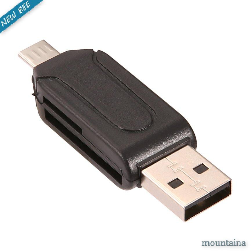 Đầu Đọc Thẻ Nhớ Micro Usb Otg Tf T-Flash Bằng Abs Màu Đen Cho Điện Thoại / Pc