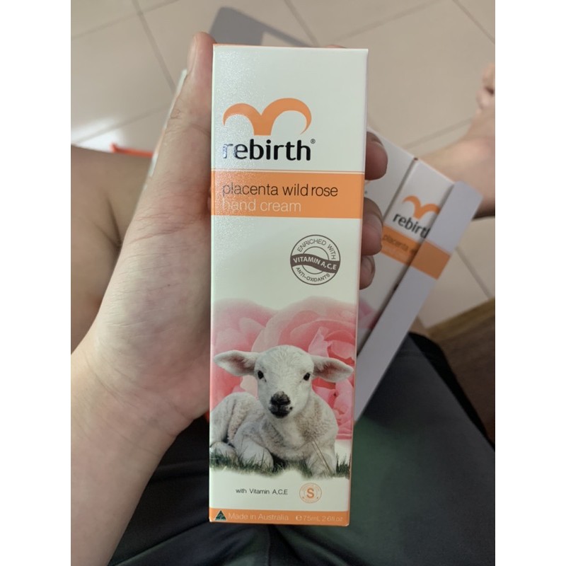 Kem Dưỡng Da Tay Nhau Thai Cừu Và Tinh Chất Hoa Hồng Rebirth Placenta Wild Rese Hand Cream