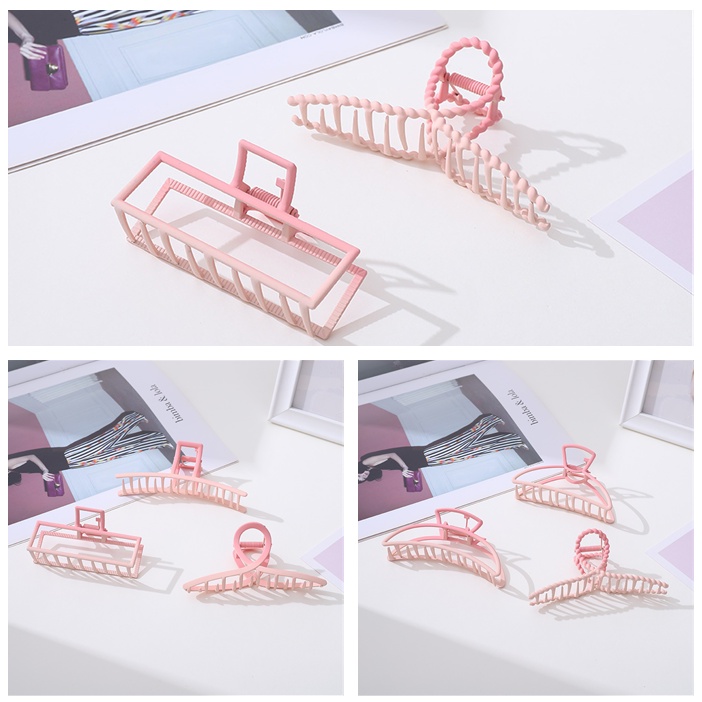 Kẹp Tóc Hình Hoa Tulip Màu Hồng Gradient Bằng Kim Loại Thời Trang Cho Nữ