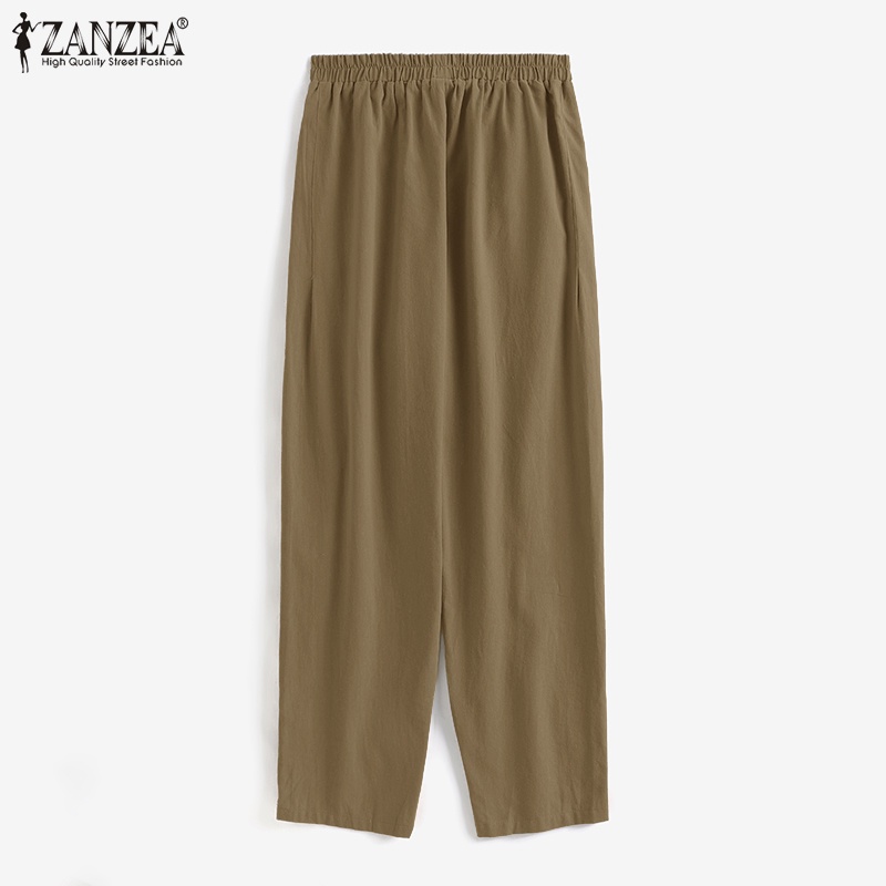 Quần dài nữ Zanzea ống rộng phong cách vintage thời trang