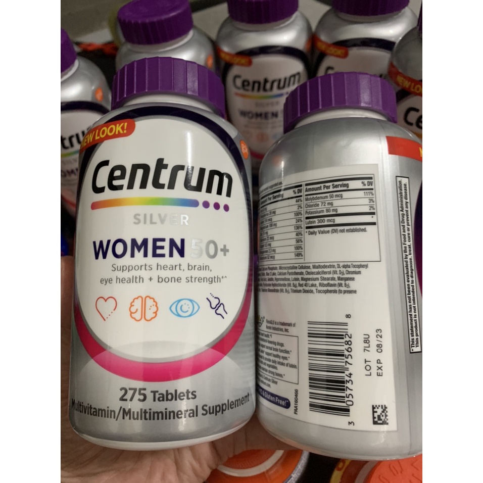 Vitamin Tổng Hợp Centrum Silver nam nữ Men và women 50+ 275 Viên