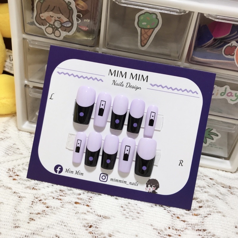 Nail box móng úp thiết kế theo yêu cầu Rindou- Tokyo Revengers