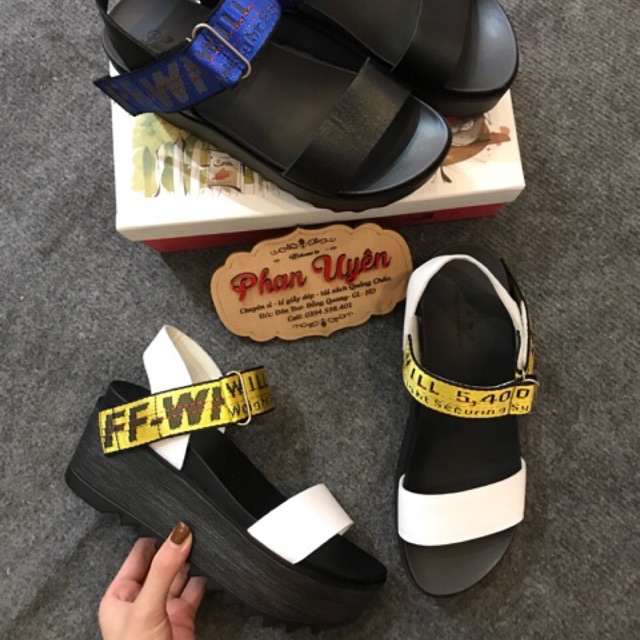 Sandal đế xuồng dây chữ cao 6cm có sẵn