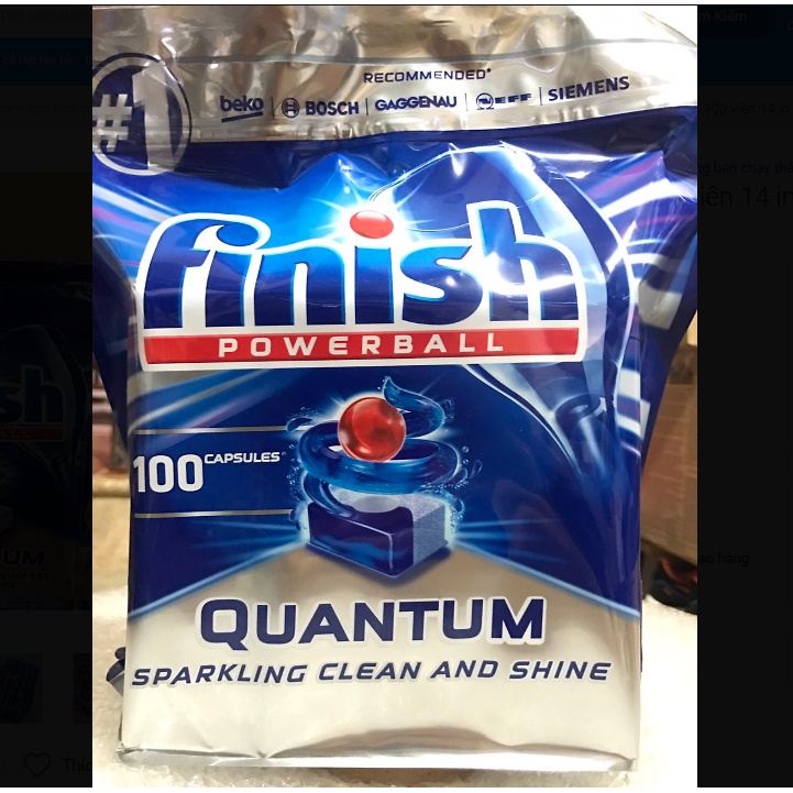 Viên rửa bát finish quantum 100 viên ( Đức )