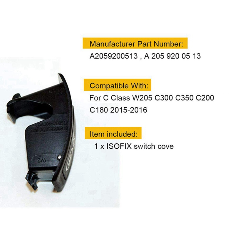2059200513 Vỏ Bọc Công Tắc Ghế Ngồi Xe Hơi Màu Đen Chuyên Dụng Cho Mercedes W205 C300 C350 C200 C180 2015-2016