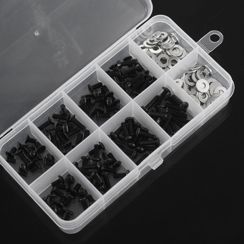 Set 180 Ốc Vít Chuyên Dụng Cho Xe Điều Khiển Từ Xa 1 / 10 HSP Traxxas Tamiya HPI Kyosho D90 SRC10