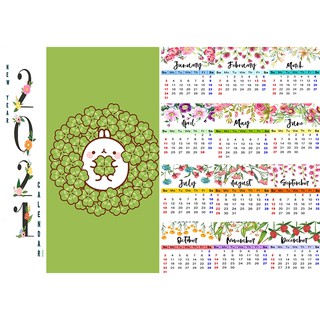 Lịch tường 2025 molang LA9 size A3