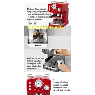 Máy pha cà phê espresso kiểu ý kahchan - EP9139-ĐỎ