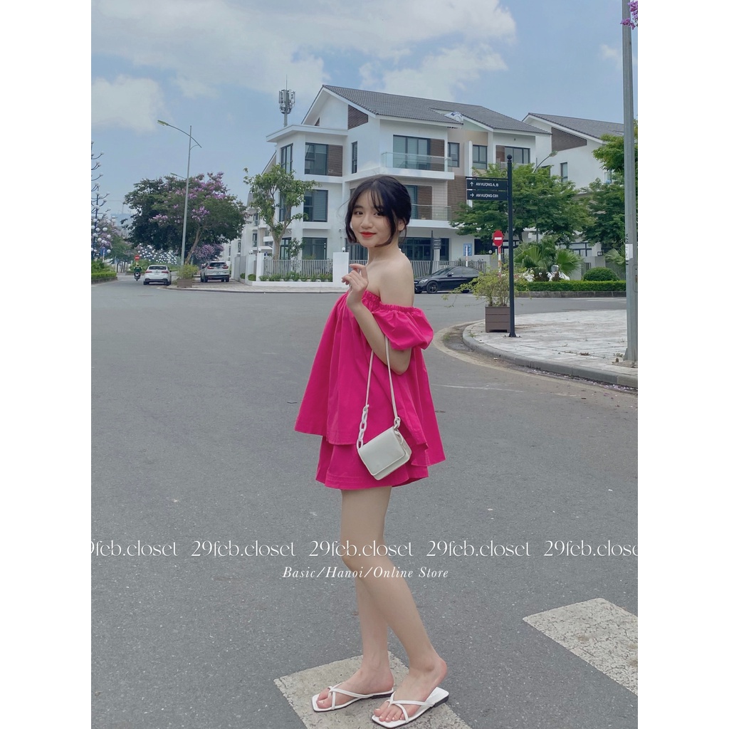 [Ảnh thật/Video] Set áo trễ vai kèm quần short - 29feb.closet - S22