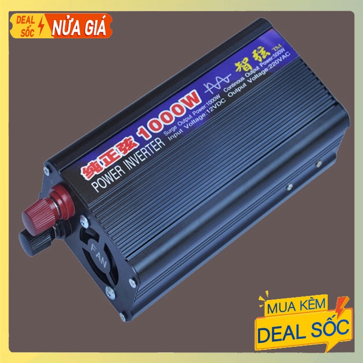 Bộ kích nguồn điện sin chuẩn 1000W inverter 12V lên 220V