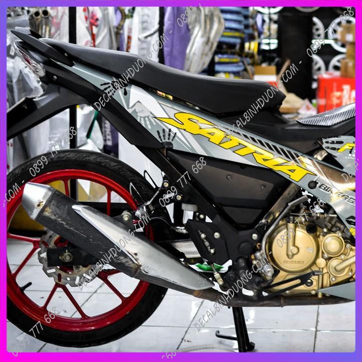 Decal Xe Máy - Tem Trùm Satria, Raider Màu Xám Xi Măng Mới Nhất
