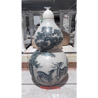 Hồ lô 10lit men rạn, gốm sứ Bát Tràng