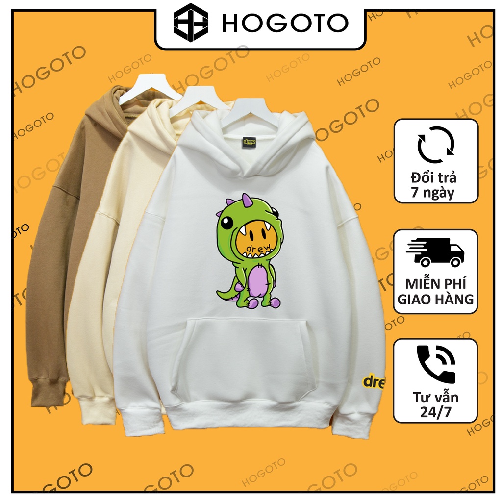 Áo nỉ Hoodie Drew khủng long Hogoto shop , áo hoodie nam nữ nỉ bông cotton