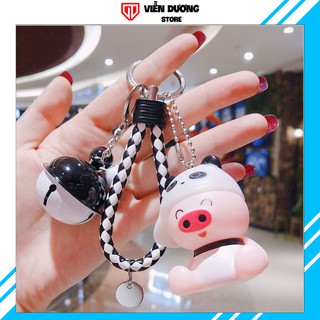 Móc Khóa Heo Đội Nón Có Lục Lạc