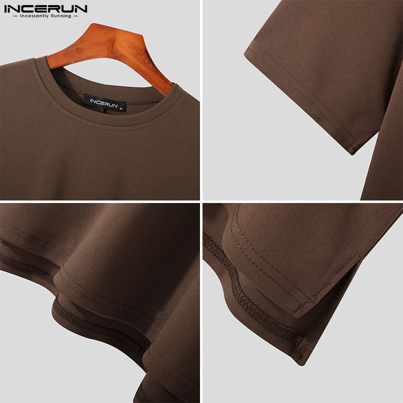 Áo thun nam INCERUN ngắn tay đơn giản thời trang size S-5XL