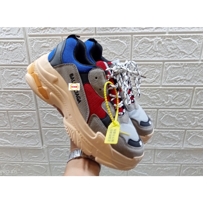 [Tặng tất + Freeship] GIÀY BALENCIAGA Triple S thể thao nam nữ sneaker cao cấp đỏ xanh mix đục, size 36-43....